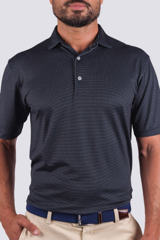 Cyrus Dot Pique Performance Polo - Admiral/Quartz