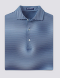 Edward Stripe Performance Polo - Admiral/Luxe Blue