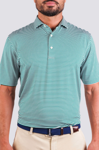 Cooper Stripe Performance Polo - Fir