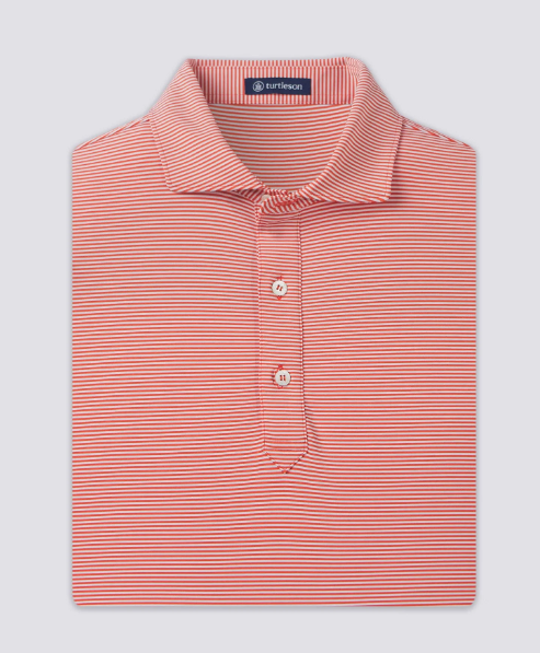 Carter Stripe Performance Polo - Maple