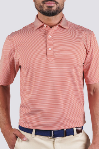 Carter Stripe Performance Polo - Maple