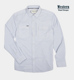 SLIM The Bighorn Western Long Sleeve - Grey & Blue Plaid