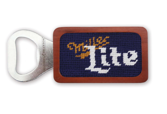 Miller Lite Needlepoint Bottle Opener