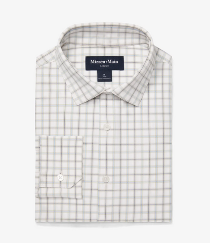 Leeward Button Down Shirt - White Eric Plaid