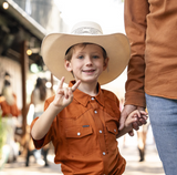 Youth The Spur Western Short Sleeve - Burnt Orange