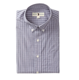 Stirling Plaid Cotton Poplin Sport Shirt - Stone Blue