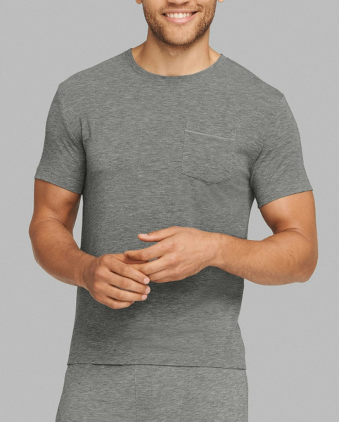 Second Skin Pajama Pocket Tee - Medium Heather Gray