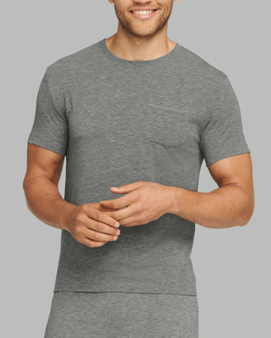 Second Skin Pajama Pocket Tee - Medium Heather Gray