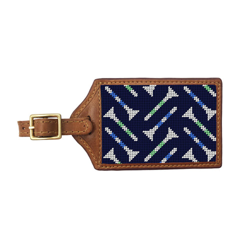 Golf Tee Pattern Needlepoint Luggage Tag
