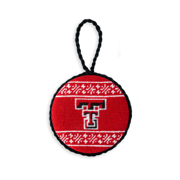 Texas Tech Fairisle Needlepoint Ornament (Red)