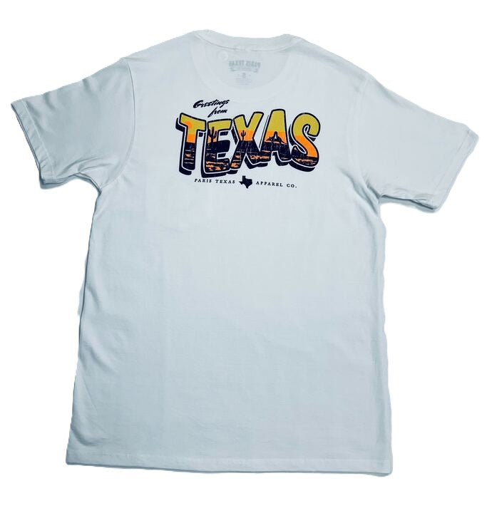 Texas Postcard Pocket T-Shirt - White