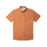 The Bisbee Western Short Sleeve - Orange Retro Diamond Print