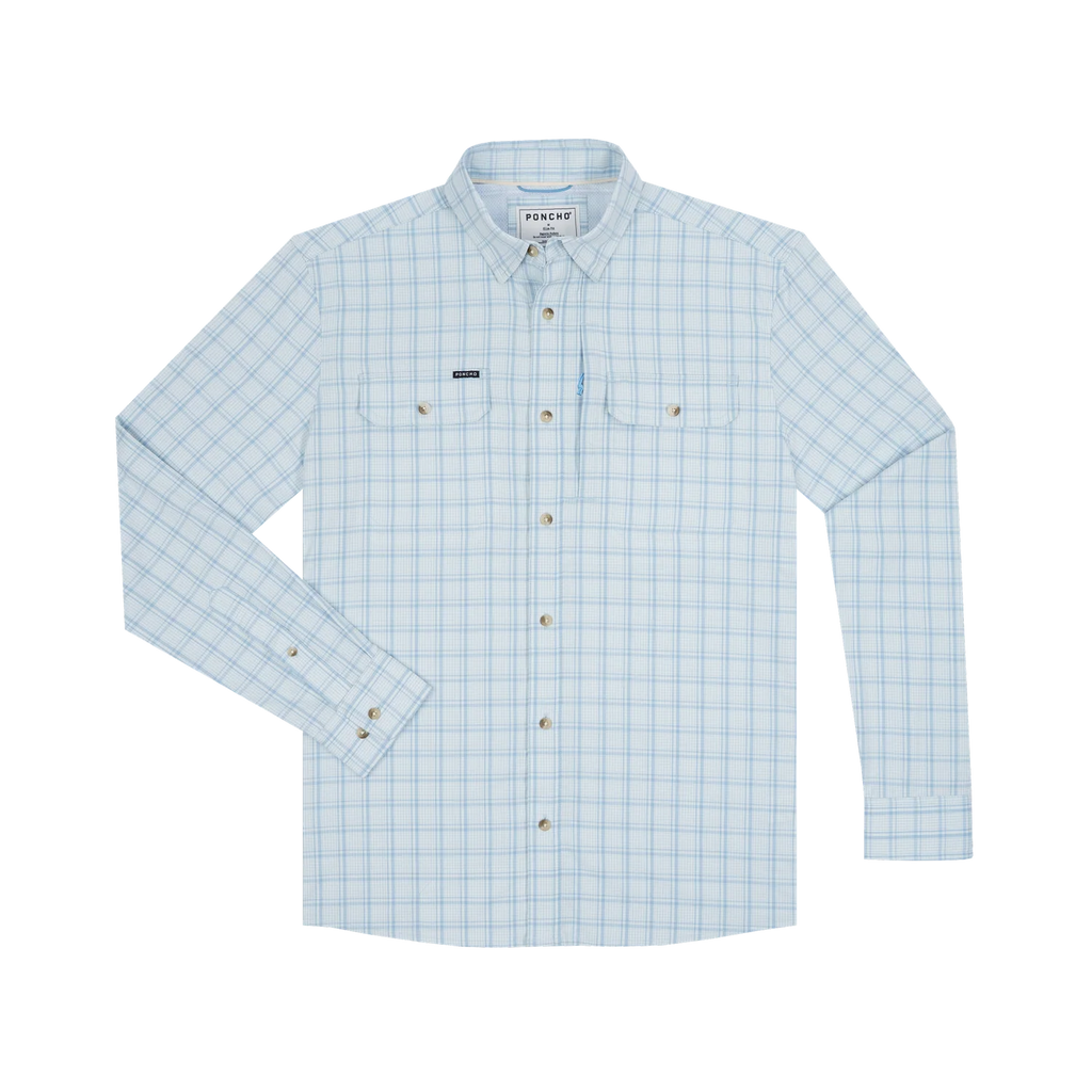 The Boca Grande Original Long Sleeve - Ocean Blue Check Plaid