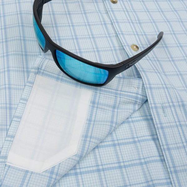 The Charlotte Harbor Original Short Sleeve - Ocean Blue Check Plaid