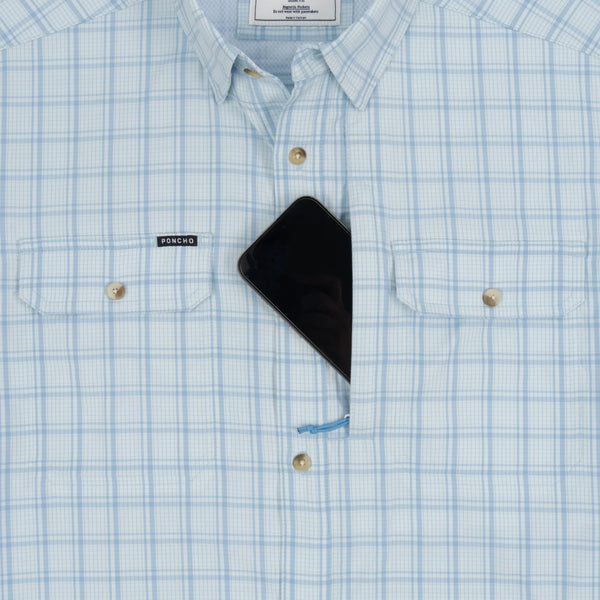 The Charlotte Harbor Original Short Sleeve - Ocean Blue Check Plaid