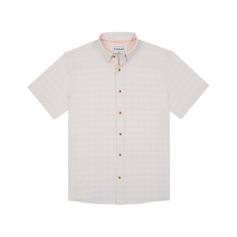 The Chattahoochee Ultra-Lite Short Sleeve - Cream Red and Blue Plaid