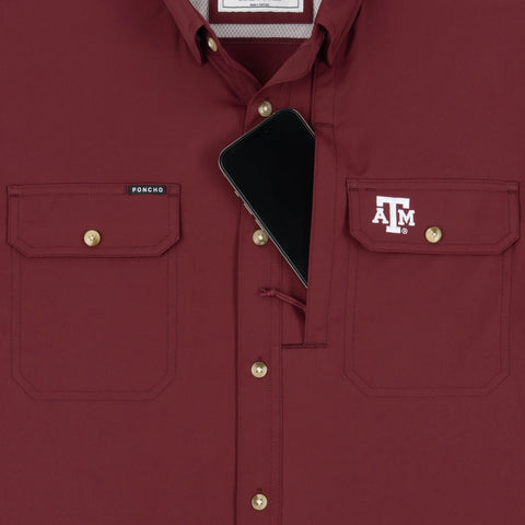 The College Station Original Short Sleeve - Maroon A&M Logo