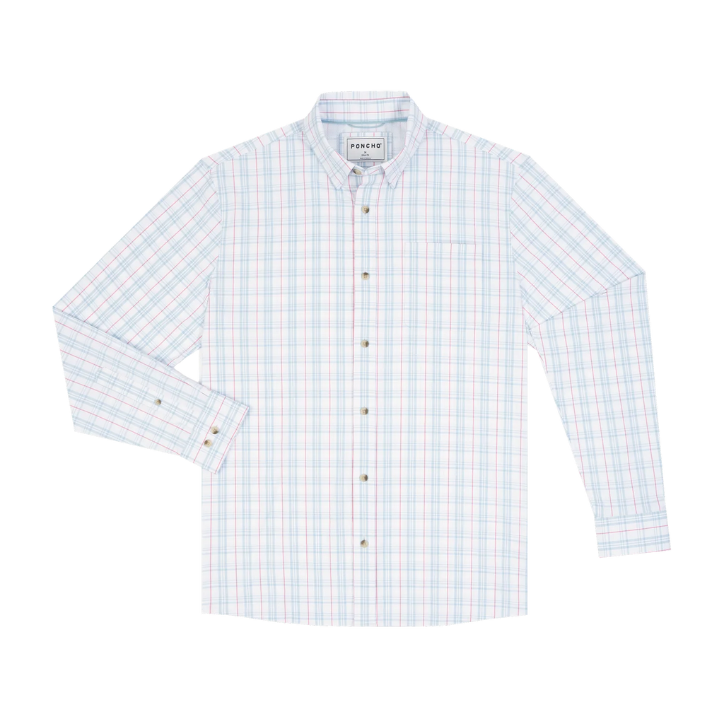 The Croaker Ultra-Lite Long Sleeve - Red/Grey/Blue Plaid