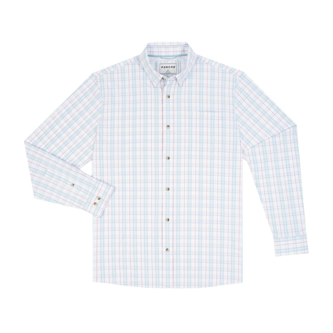 The Croaker Ultra-Lite Long Sleeve - Red/Grey/Blue Plaid