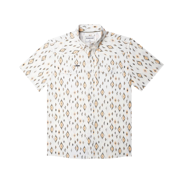 The Diamond Back Western Short Sleeve - Cream Retro Diamond Print
