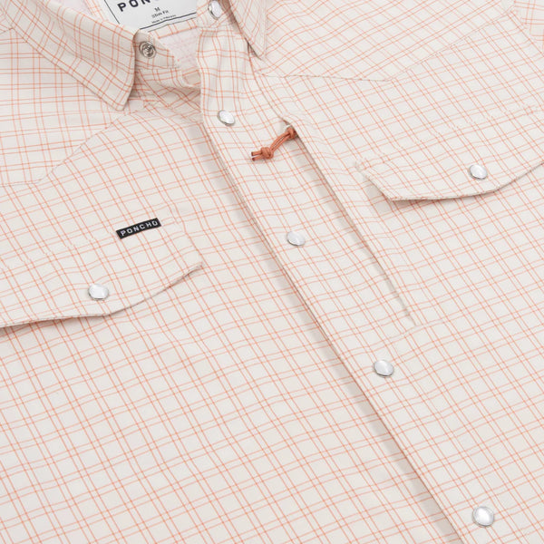 The Jambalaya Western Long Sleeve - Red and Cream Plaid