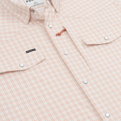 The Jambalaya Western Long Sleeve - Red and Cream Plaid