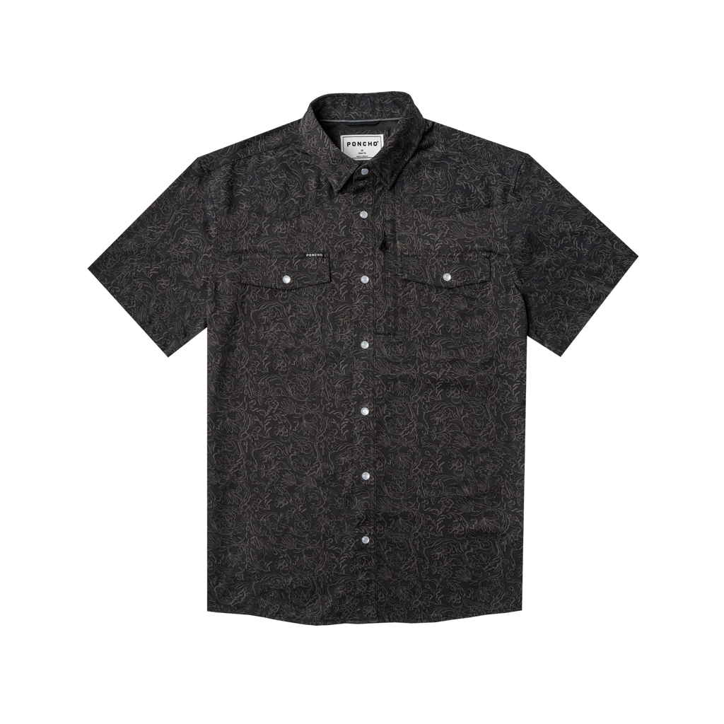 The John Coffee Western Short Sleeve - Black Floral Print