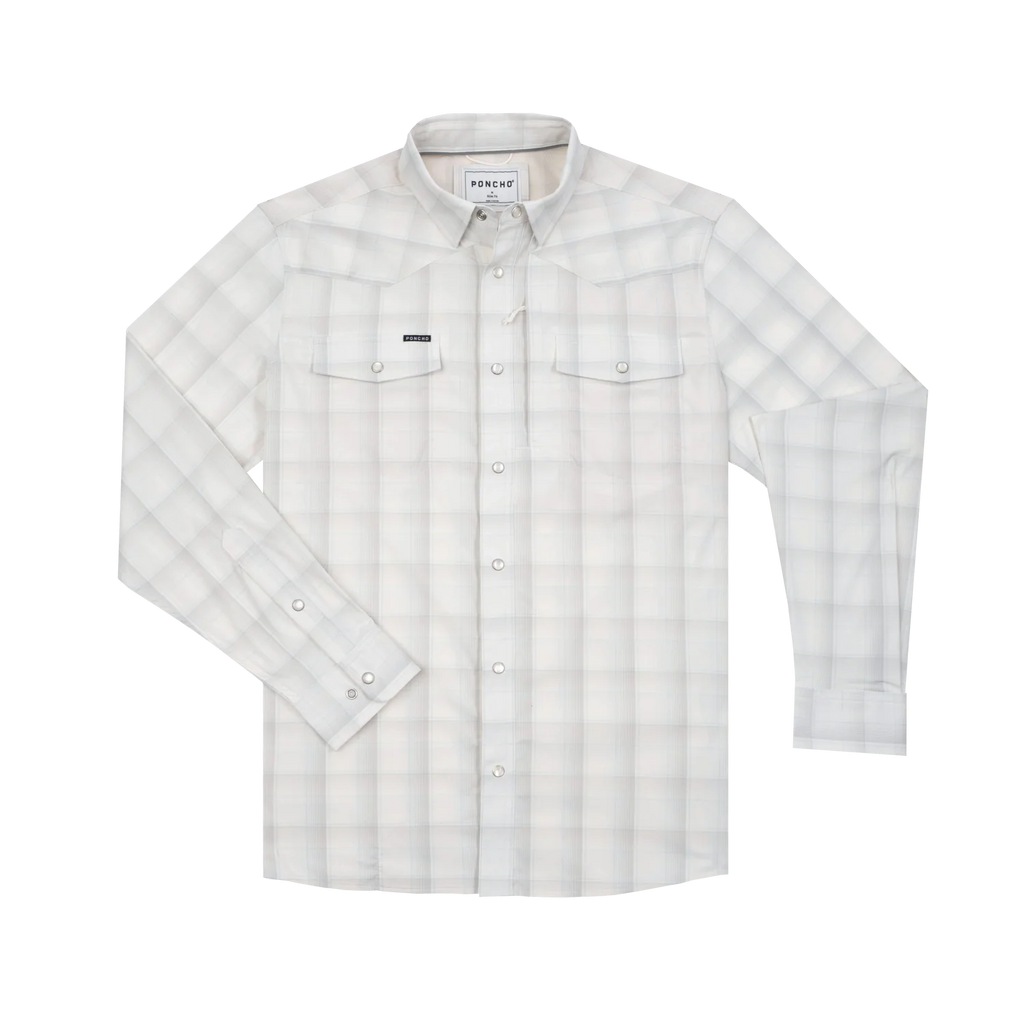 The Kalispell Western Long Sleeve - Grey Blue & Cream Plaid