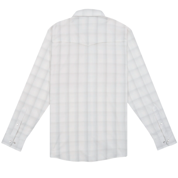 The Kalispell Western Long Sleeve - Grey Blue & Cream Plaid