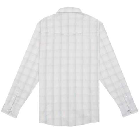 The Kalispell Western Long Sleeve - Grey Blue & Cream Plaid