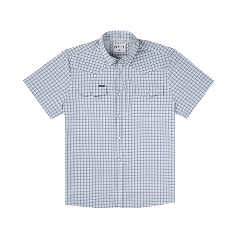 The Mako Western Short Sleeve - Navy and Blue Plaid