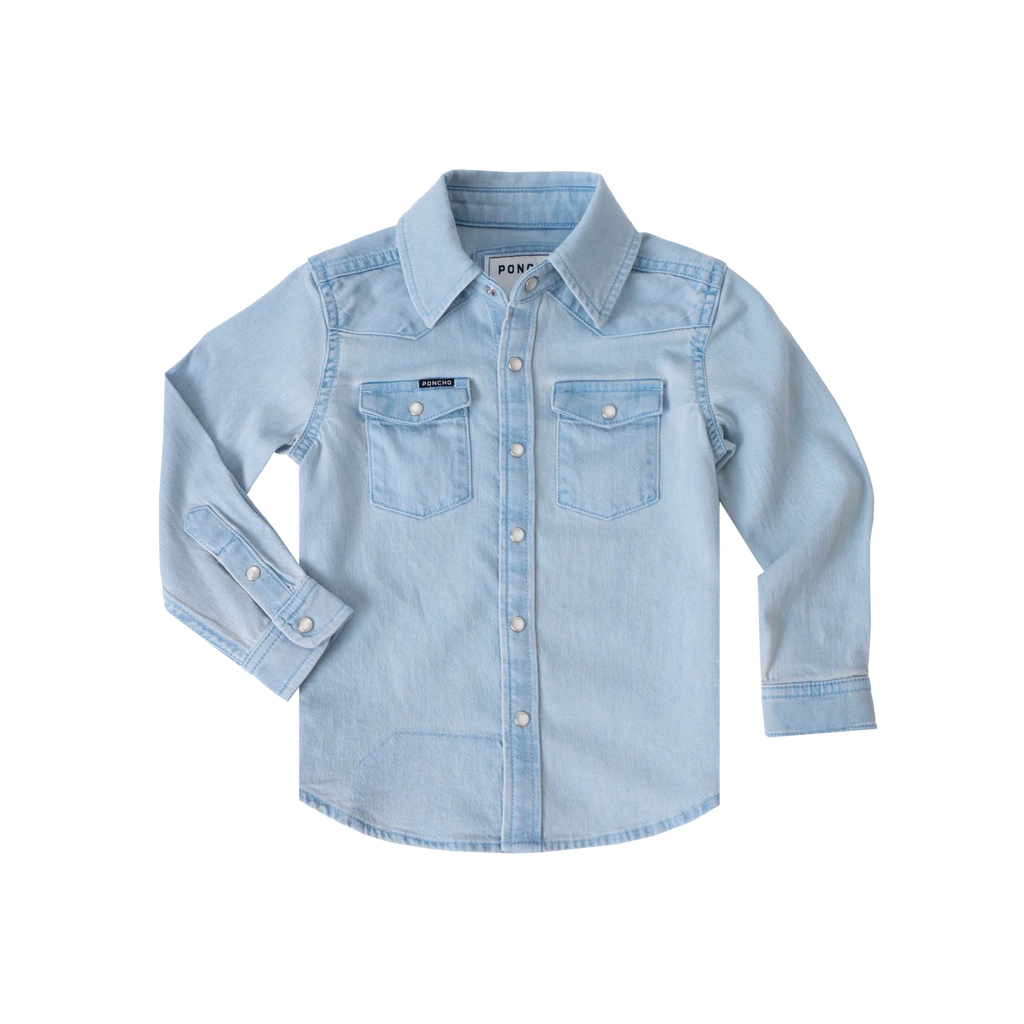 Youth Miller Western Denim Shirt - Light Wash