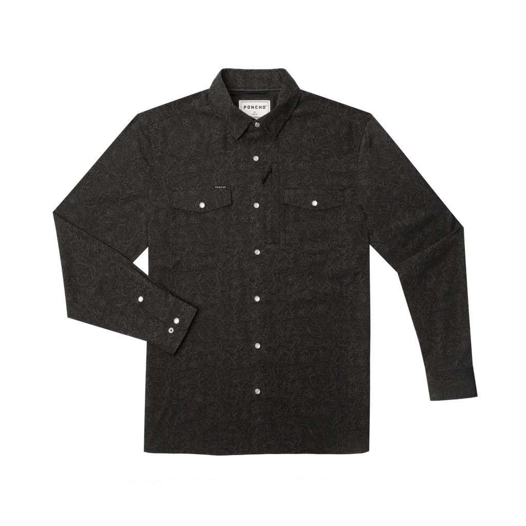 The Pat Garrett Western Long Sleeve - Black Floral Print