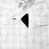 The Kalispell Western Long Sleeve - Grey Blue & Cream Plaid