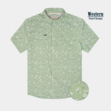 The Bat Masterson Short Sleeve - Green Daisy Floral Print