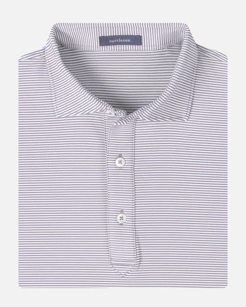Carter Stripe Performance Polo - Pearl