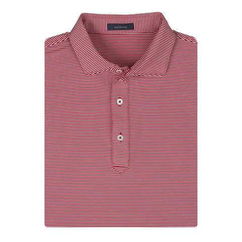 Carter Stripe Performance Polo - Red