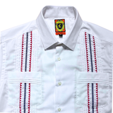 Old Glory Tailored Classic Guayabera - Red & Blue