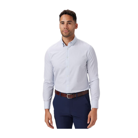 Leeward LS Dress Shirt - White Plus Print