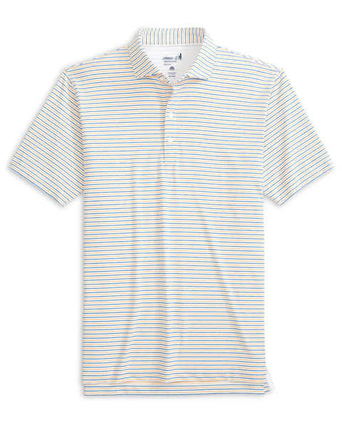 Vik Striped Jersey Performance Polo-Cantaloupe