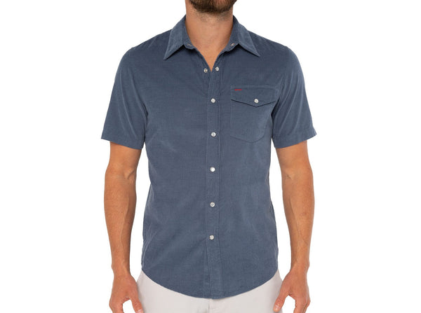 Short Sleeve Corduroy - Slate Blue