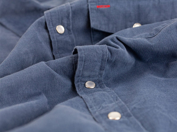 Short Sleeve Corduroy - Slate Blue