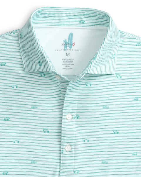 Willy Printed Performance Polo - Green Grass