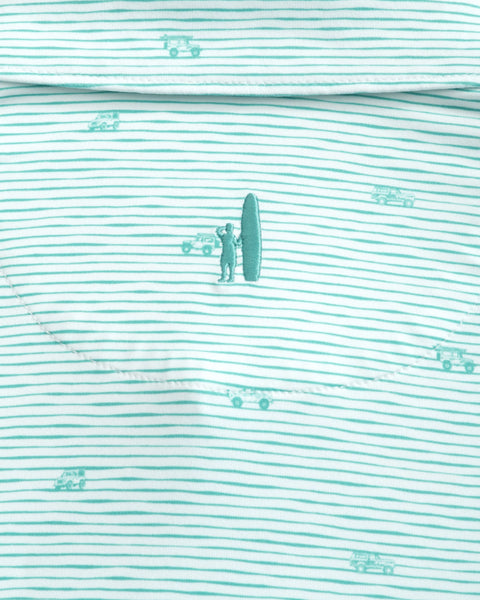 Willy Printed Performance Polo - Green Grass