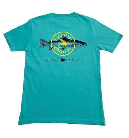Youth Fish Stamp T-Shirt - Seafoam