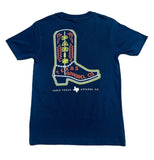 Youth Neon Boot T-Shirt - Navy
