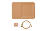 CATCH:3 - Classics Leather Wireless Charger with Valet Tray -Saddle