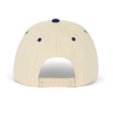 Dad 3D Puff Snapback - Cream Navy Cotton 5-Panel