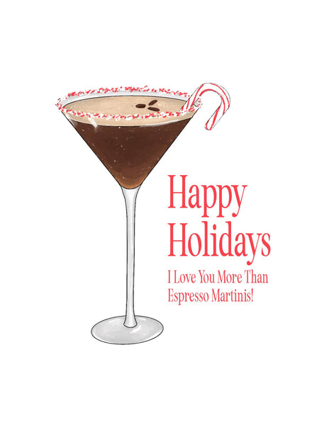 Espresso Martini Candy Cane Card