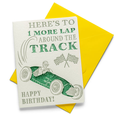 Race Car | Letterpress Greeting Card | Birthday